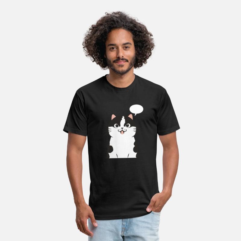 Black and White Cat With Blank Speech Bubble