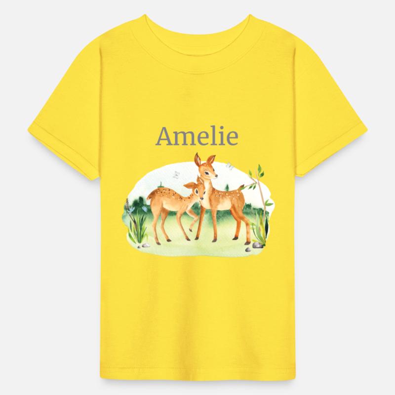 Forest Animal Deer Flowers Name Amelie