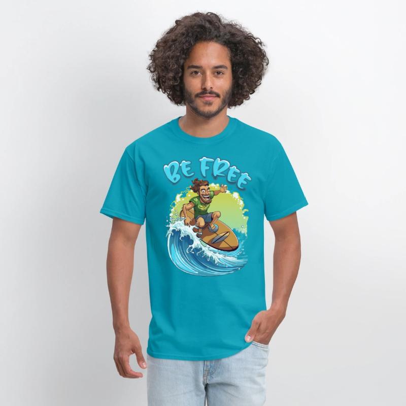 Funny Hippie with a Surfboard - Surfer