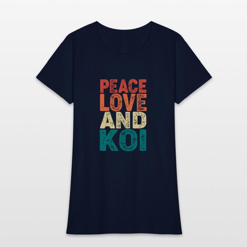 Retro Vintage Koi Fish Peace Love And Koi