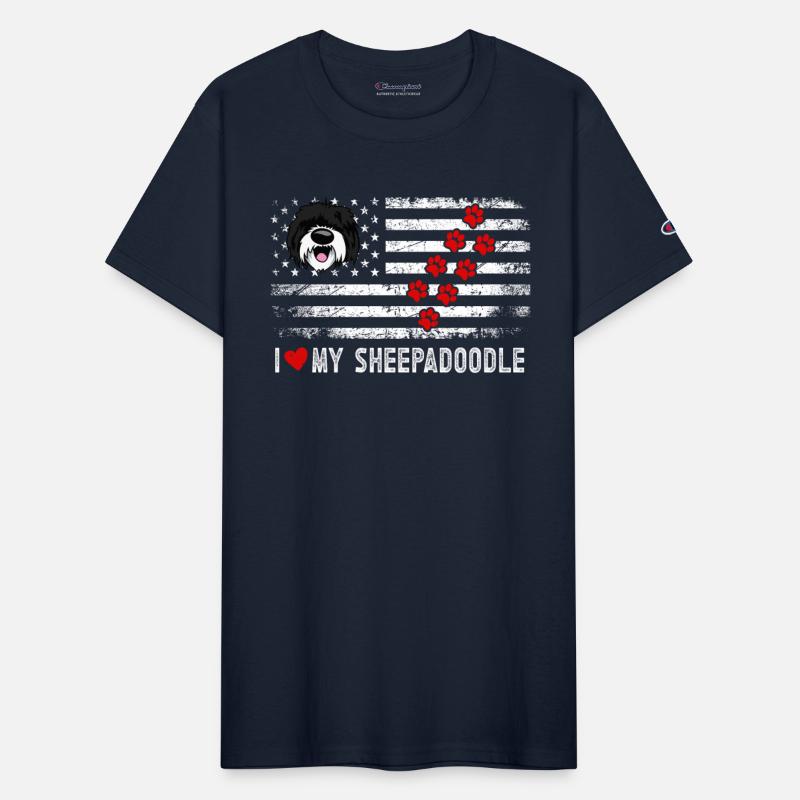 Sheepadoodle Doodle Dog Flag 4th Of July Patriotic