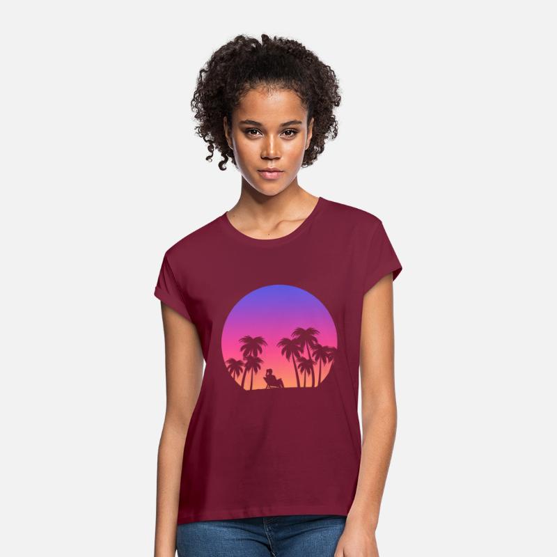 Synthwave Tropical Sunset Beach Lover