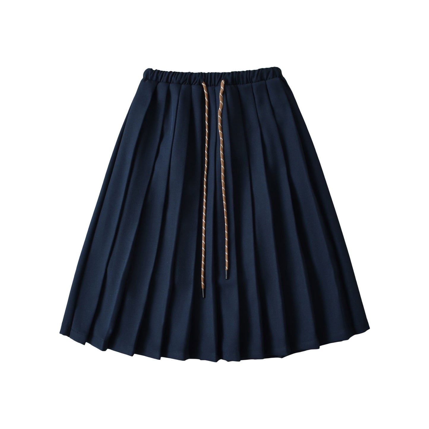 Drawstring elastic waist mid length skirt