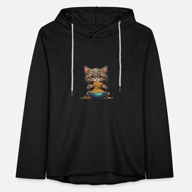 A cat eats pasta shirt