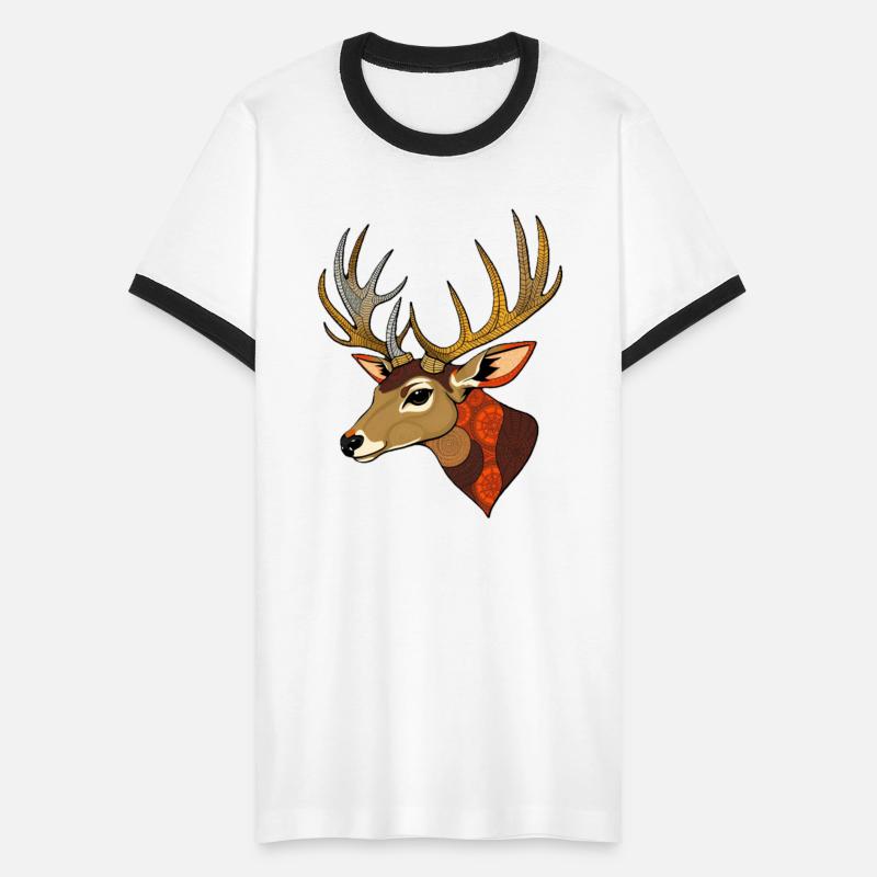 a stylized illustration of a deer's head