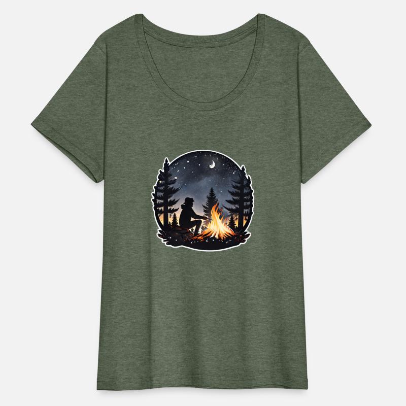 A Traveler Sitting By A Campfire