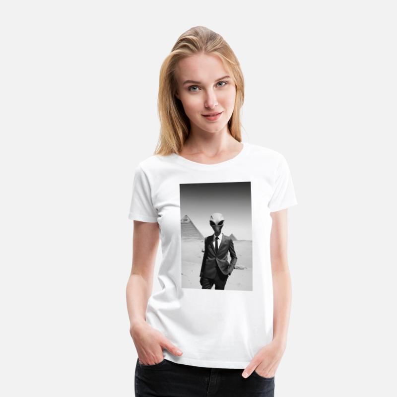 Alien Suited Up at Giza Pyramids