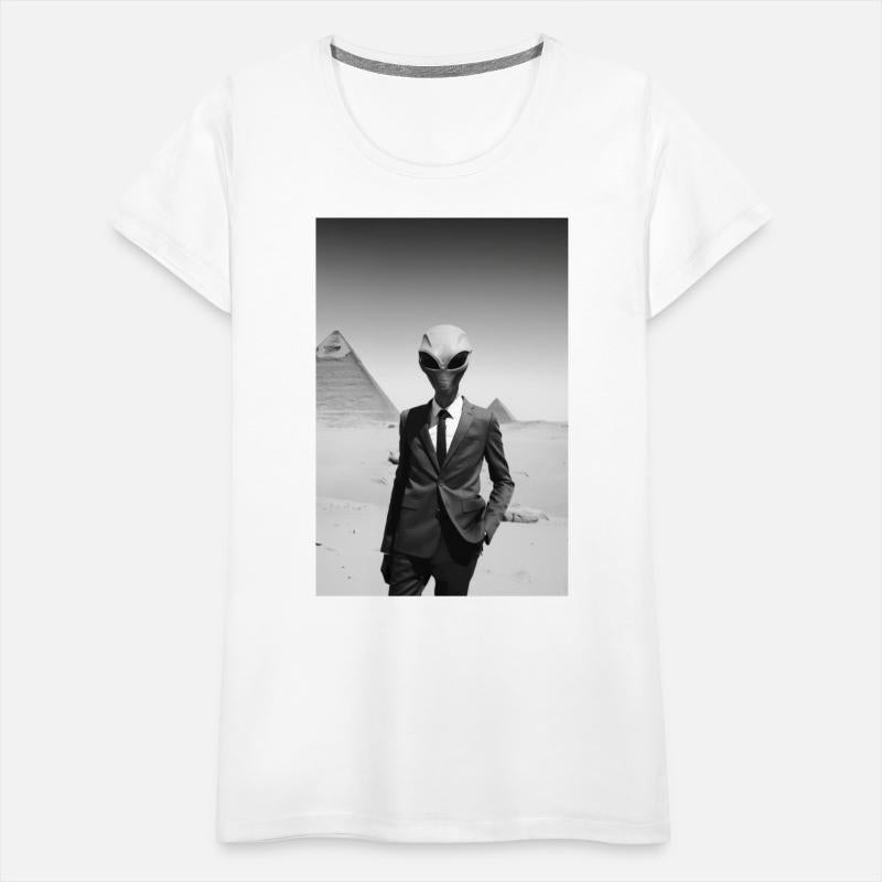 Alien Suited Up at Giza Pyramids