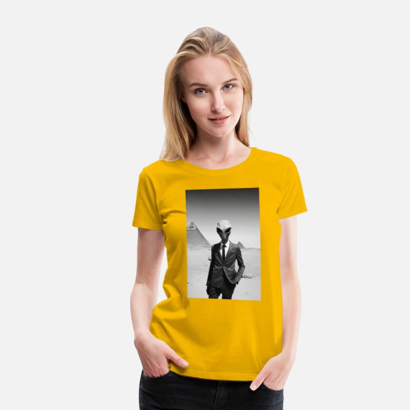 Alien Suited Up at Giza Pyramids