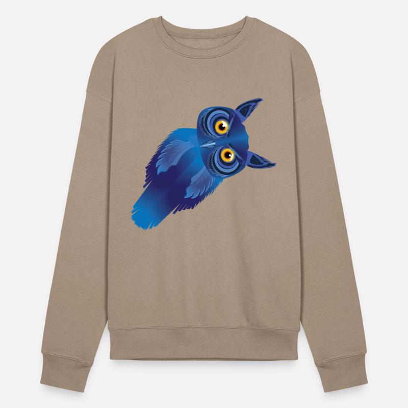 Amazing owl with a bowed head