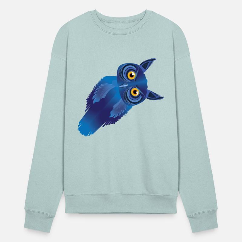 Amazing owl with a bowed head