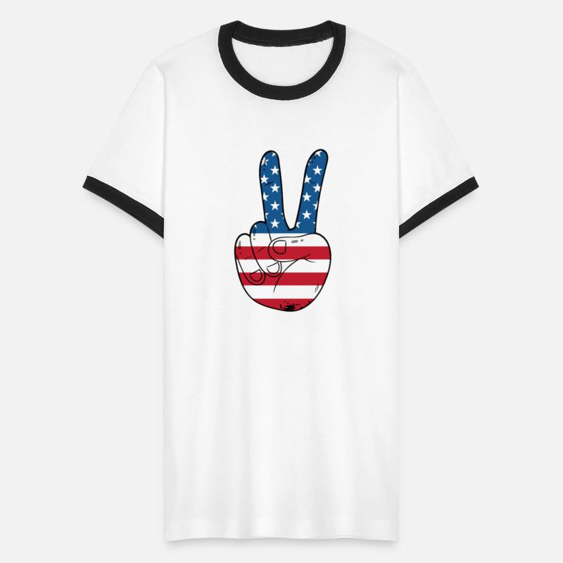 American Flag Peace Sign Hand, Fourth of July