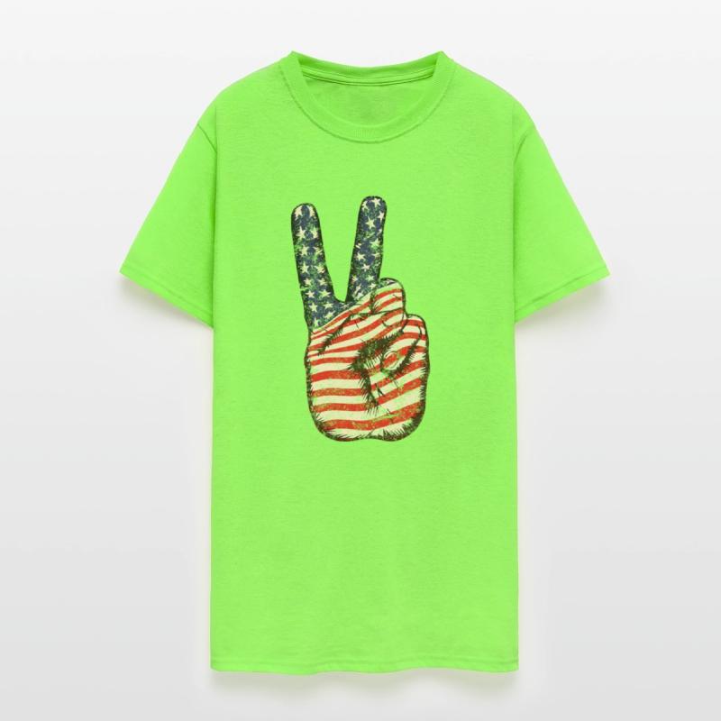 American Flag Peace Sign V Victory Hand