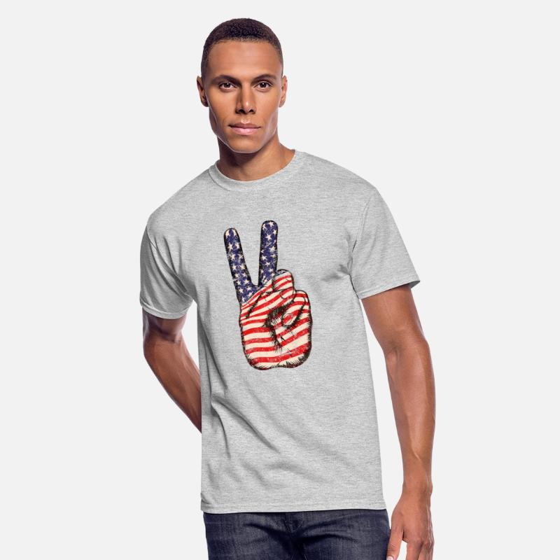 American Flag Peace Sign V Victory Hand