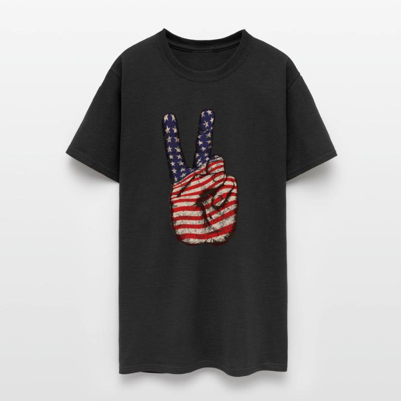 American Flag Peace Sign V Victory Hand