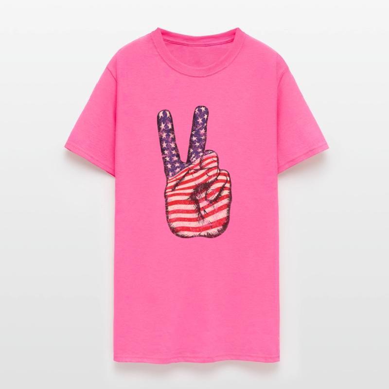American Flag Peace Sign V Victory Hand