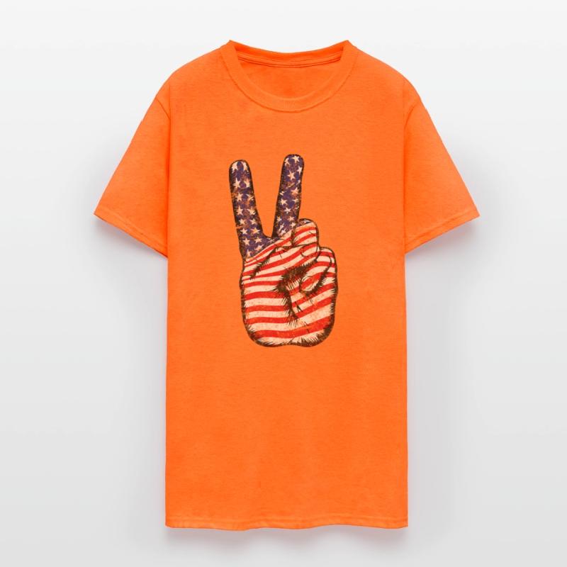 American Flag Peace Sign V Victory Hand