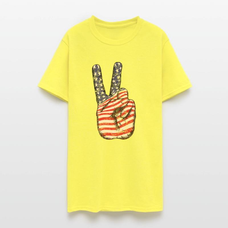 American Flag Peace Sign V Victory Hand