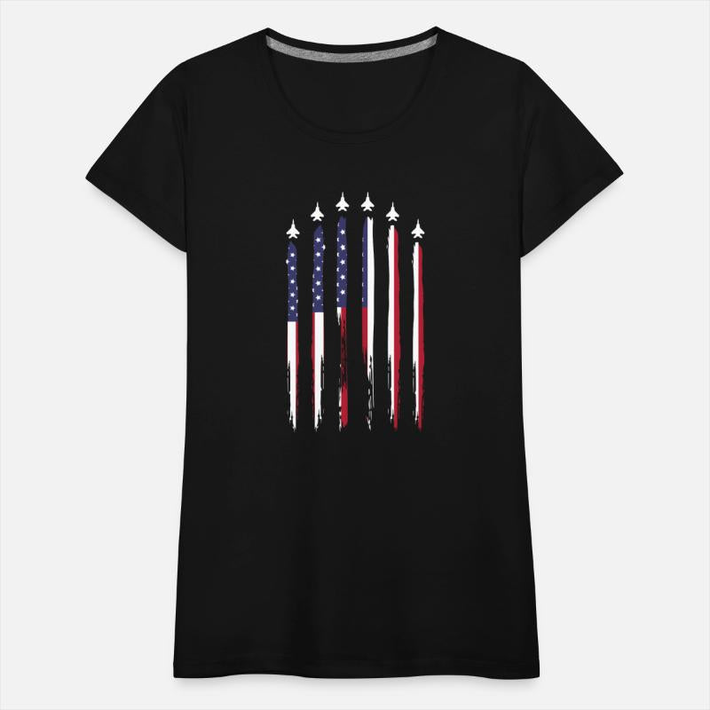 American Flag Usa Airplane Jet Fighter 4Th Of July