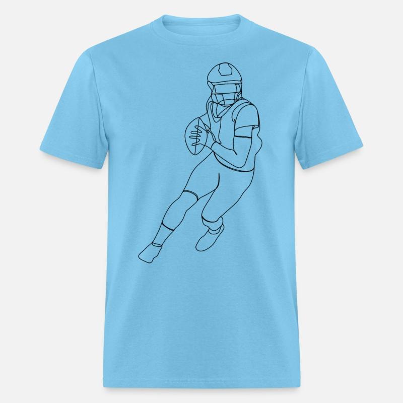 American Football Player Running Catching Ball