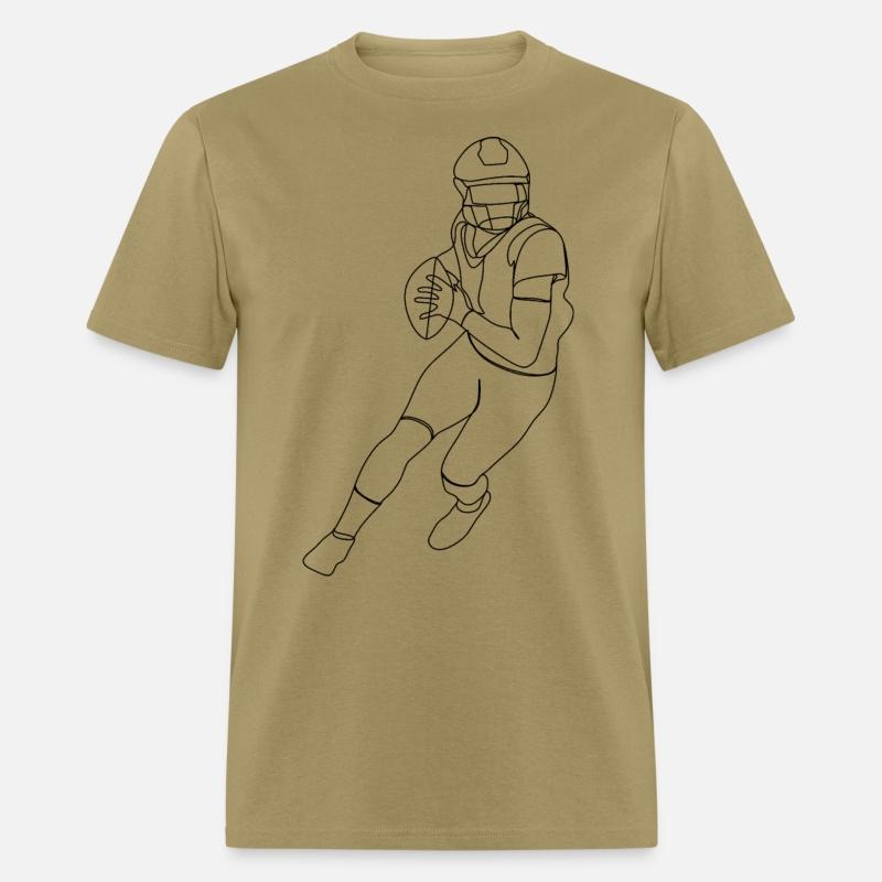 American Football Player Running Catching Ball