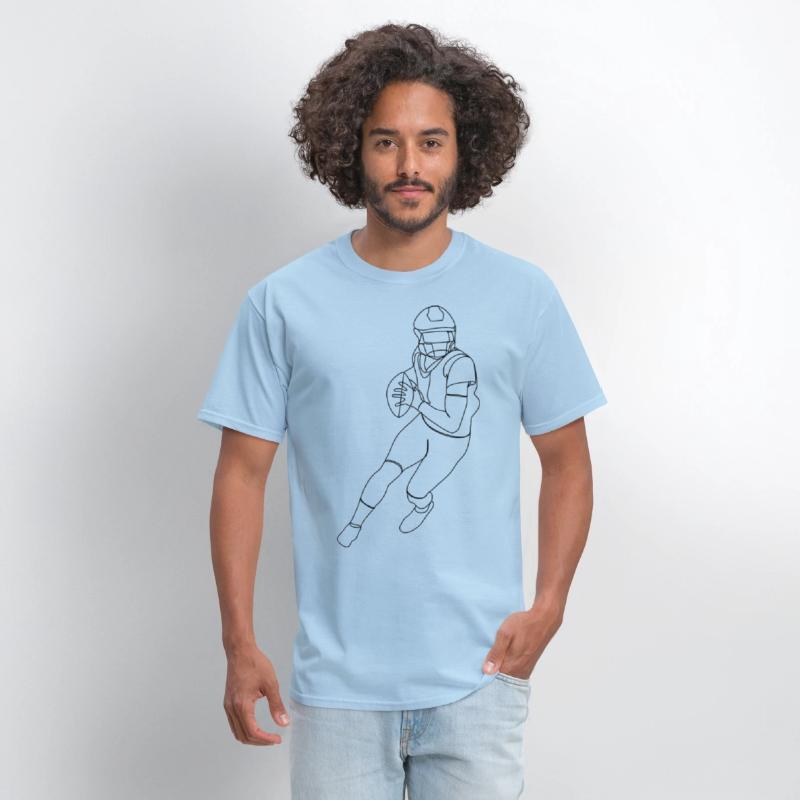 American Football Player Running Catching Ball