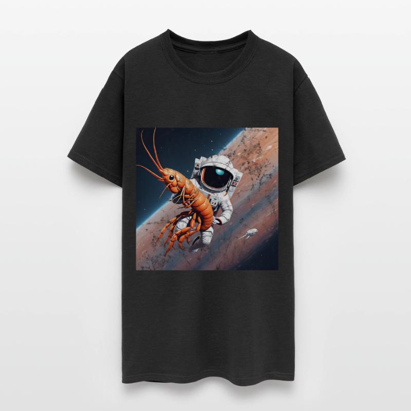 Astronaut in space with shrimp