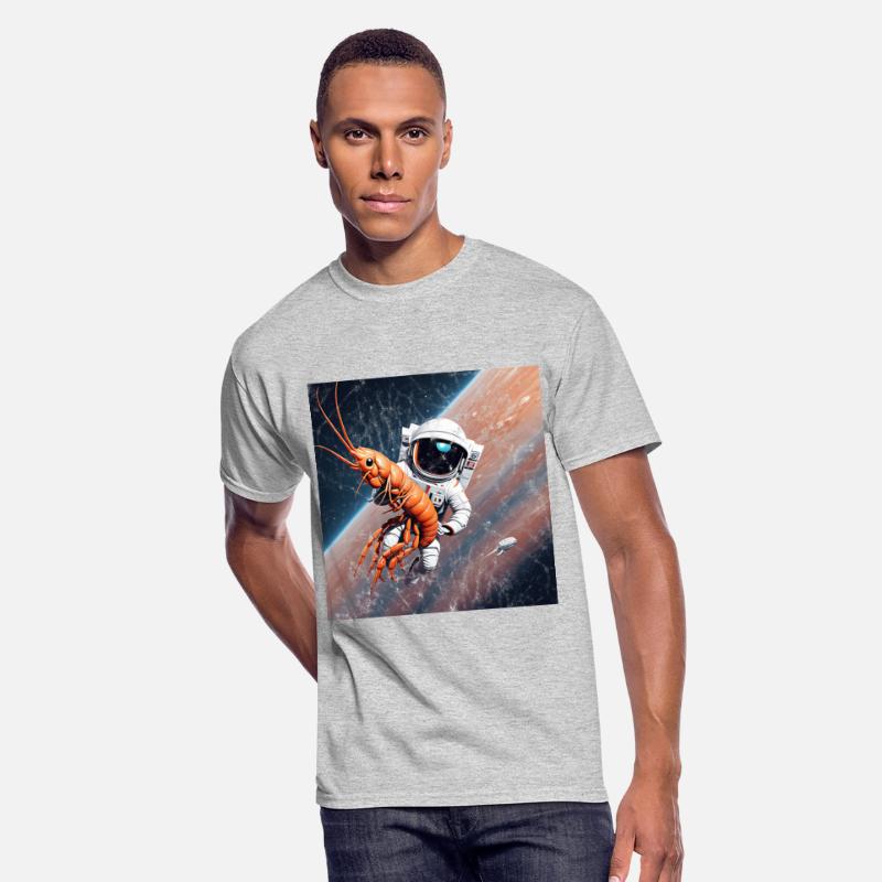 Astronaut in space with shrimp