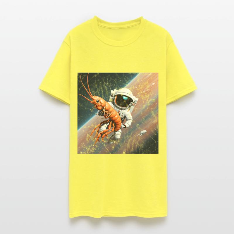 Astronaut in space with shrimp