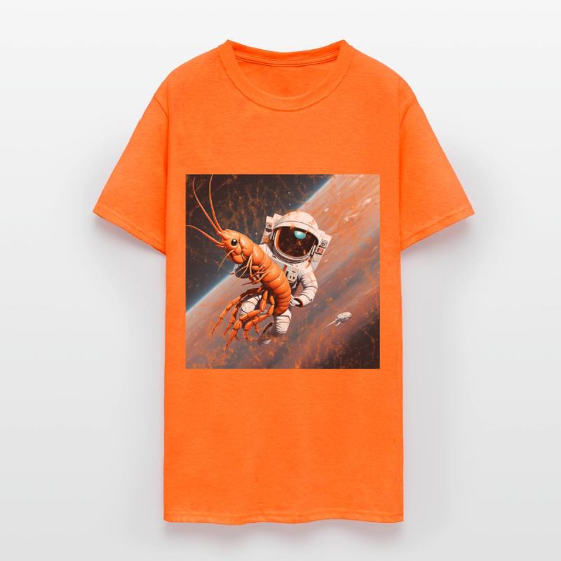 Astronaut in space with shrimp