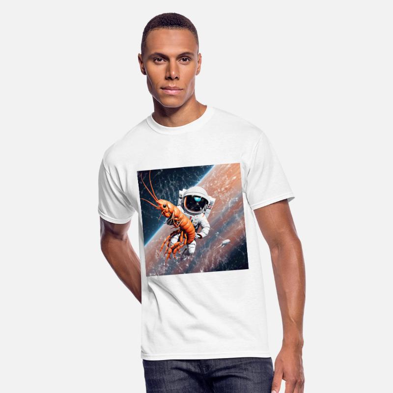 Astronaut in space with shrimp