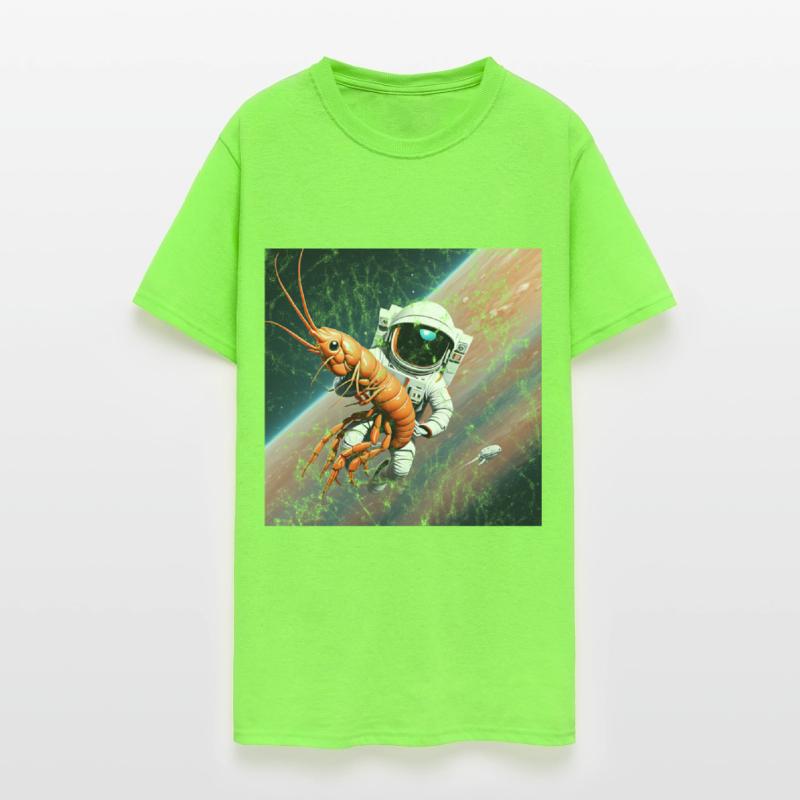 Astronaut in space with shrimp