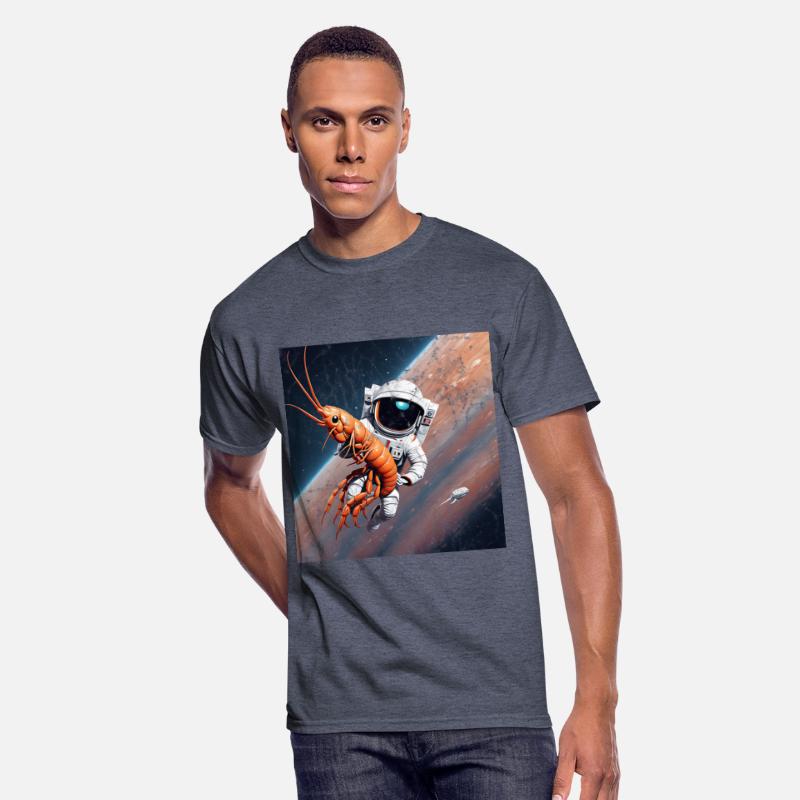 Astronaut in space with shrimp