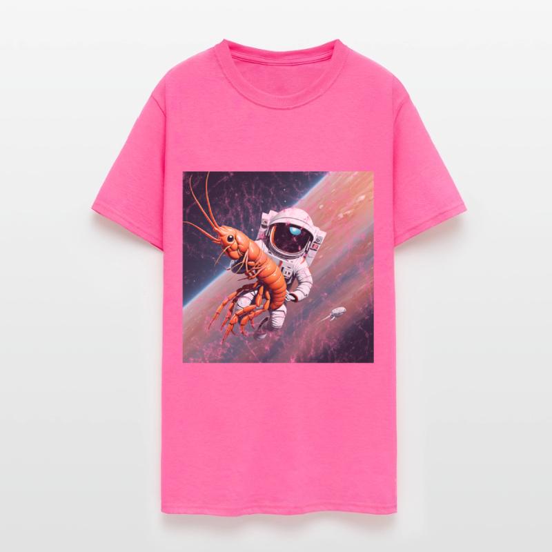 Astronaut in space with shrimp