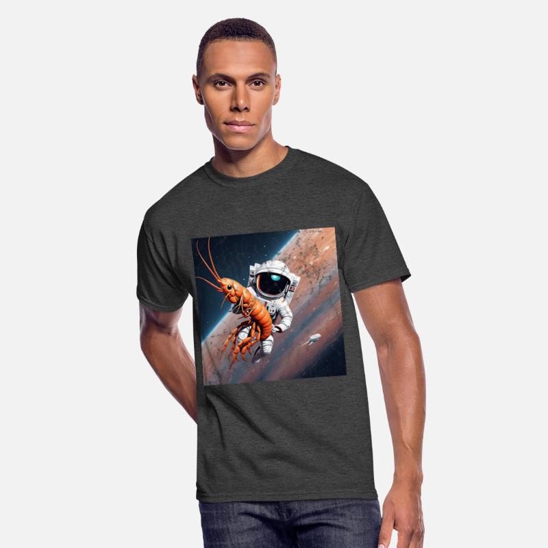 Astronaut in space with shrimp