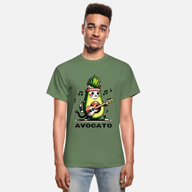 Avocato Punk: Bass Guitar Cat Avocado