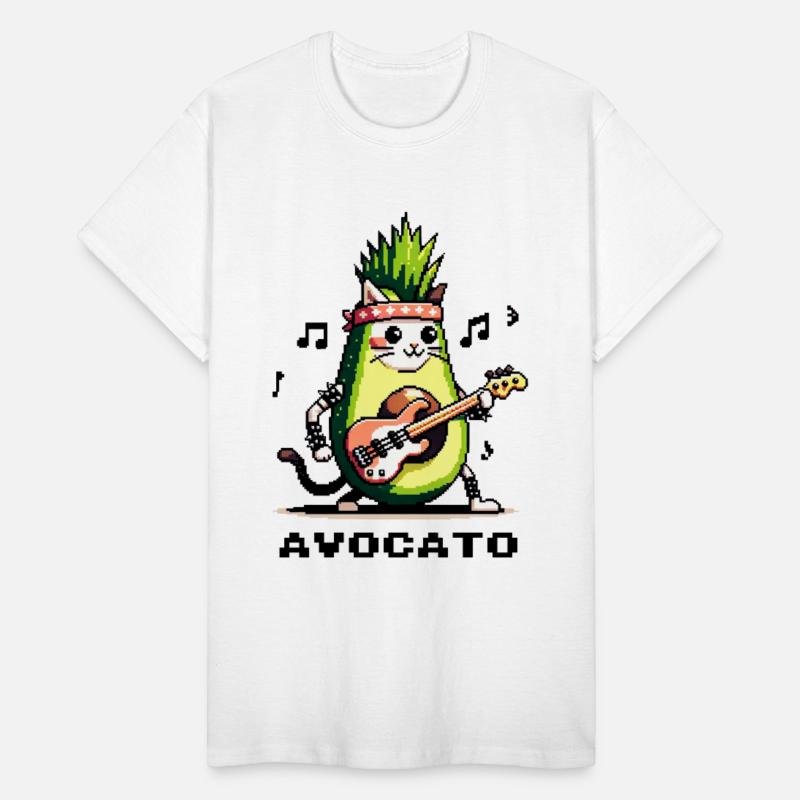 Avocato Punk: Bass Guitar Cat Avocado