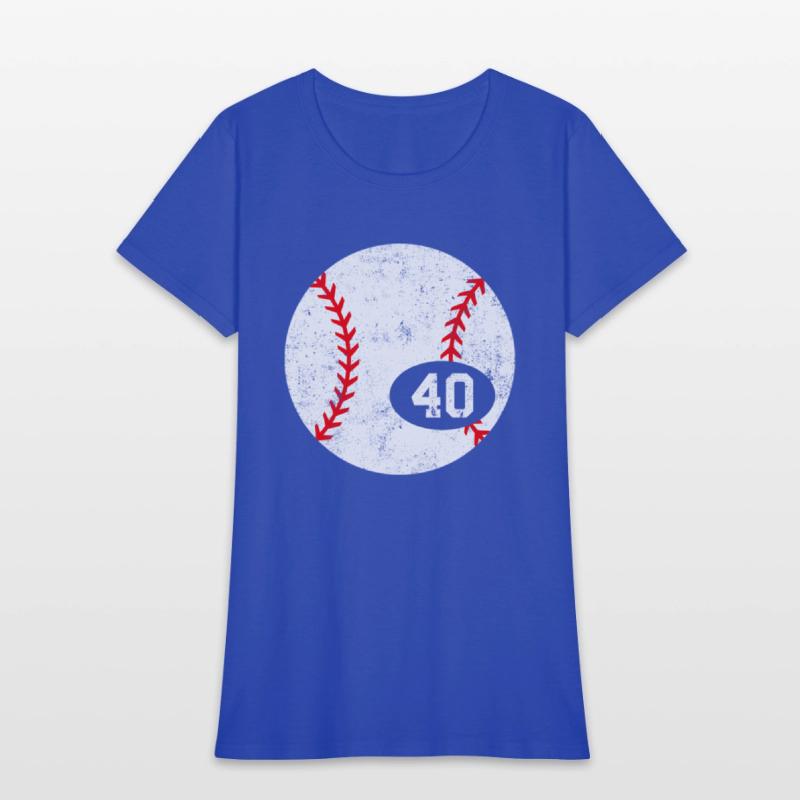 Baseball Sport 40 Jersey Number Vintage Distressed