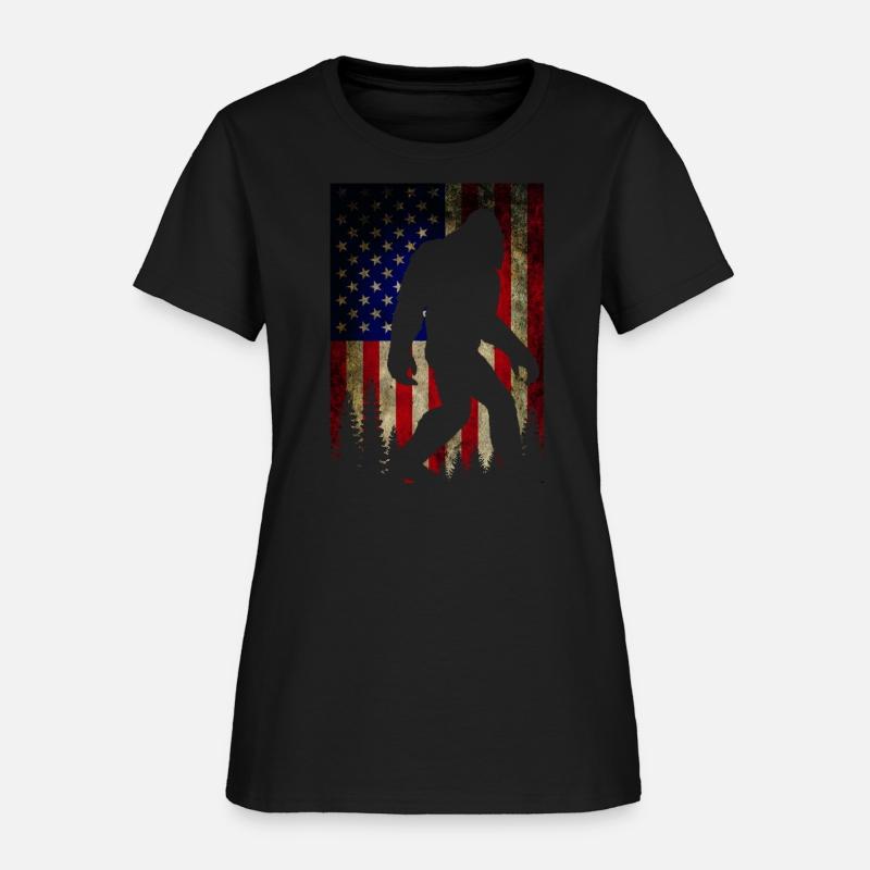 Bigfoot Believe Sasquatch American Flag Silhouette