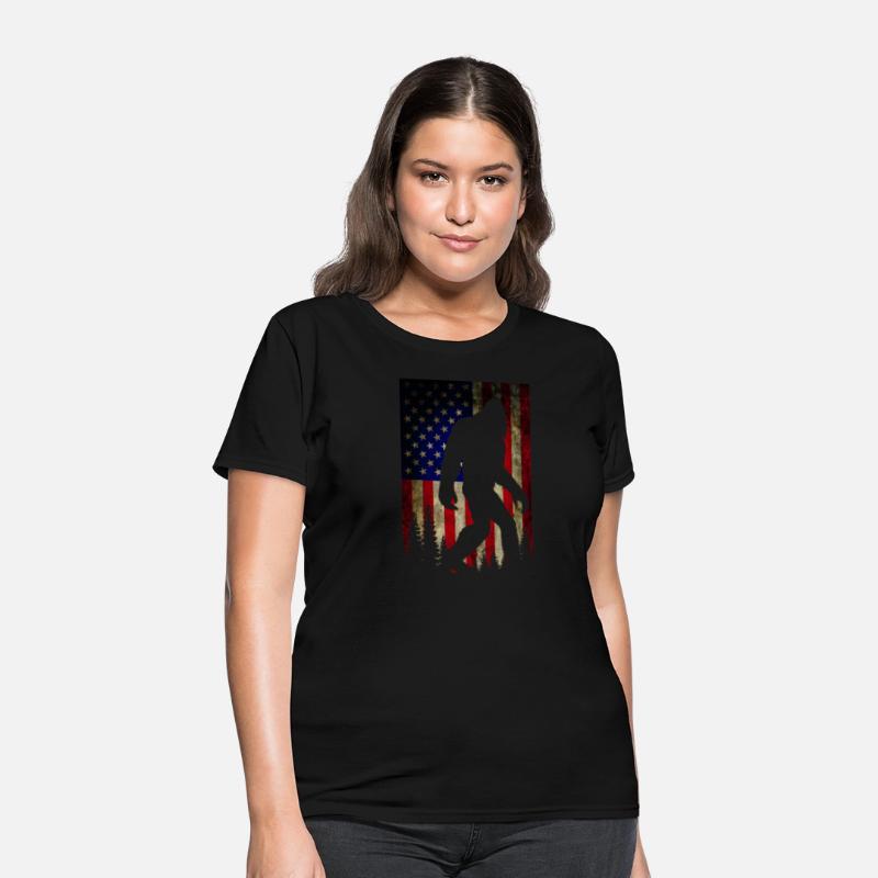 Bigfoot Believe Sasquatch American Flag Silhouette