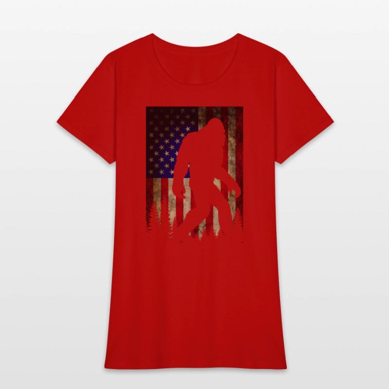 Bigfoot Believe Sasquatch American Flag Silhouette