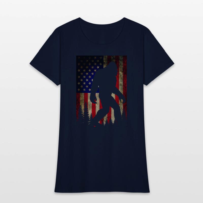 Bigfoot Believe Sasquatch American Flag Silhouette