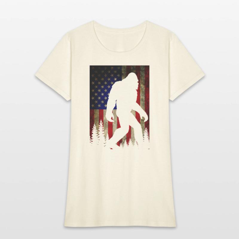 Bigfoot Believe Sasquatch American Flag Silhouette