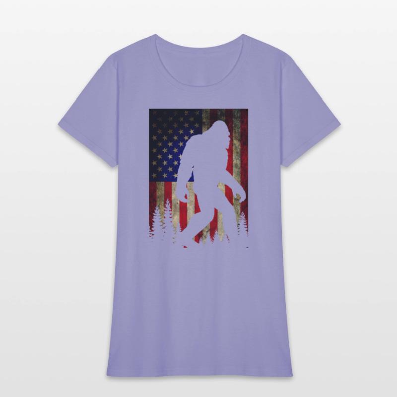 Bigfoot Believe Sasquatch American Flag Silhouette