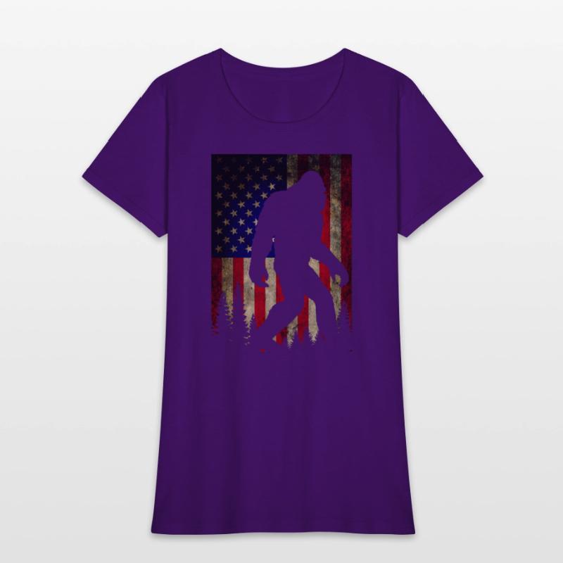 Bigfoot Believe Sasquatch American Flag Silhouette