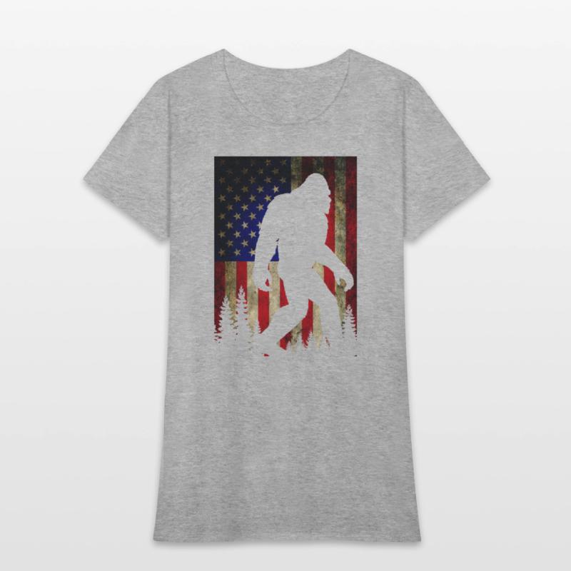 Bigfoot Believe Sasquatch American Flag Silhouette