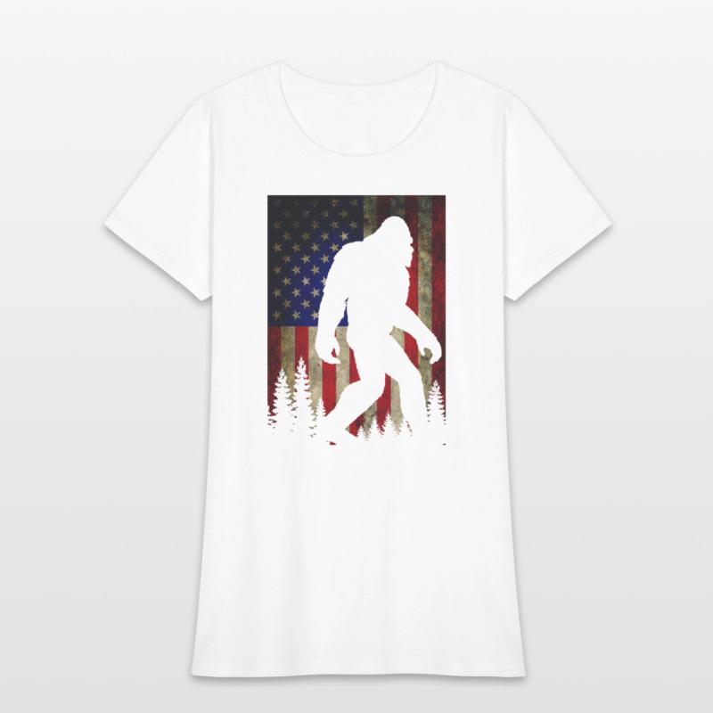 Bigfoot Believe Sasquatch American Flag Silhouette