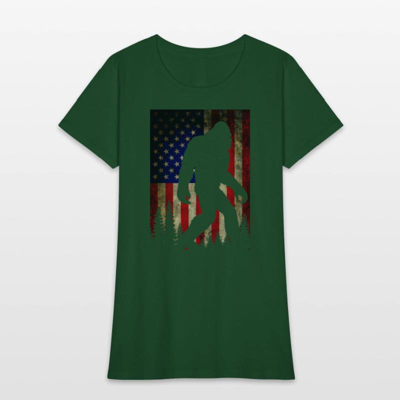 Bigfoot Believe Sasquatch American Flag Silhouette