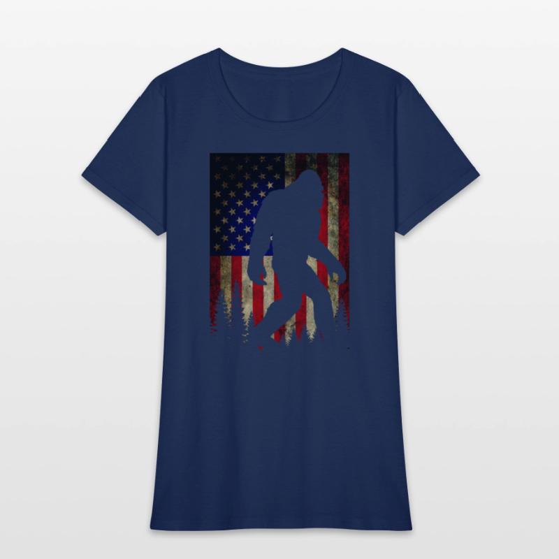 Bigfoot Believe Sasquatch American Flag Silhouette