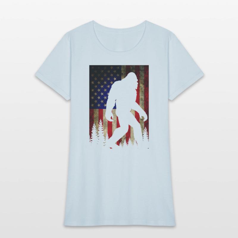 Bigfoot Believe Sasquatch American Flag Silhouette